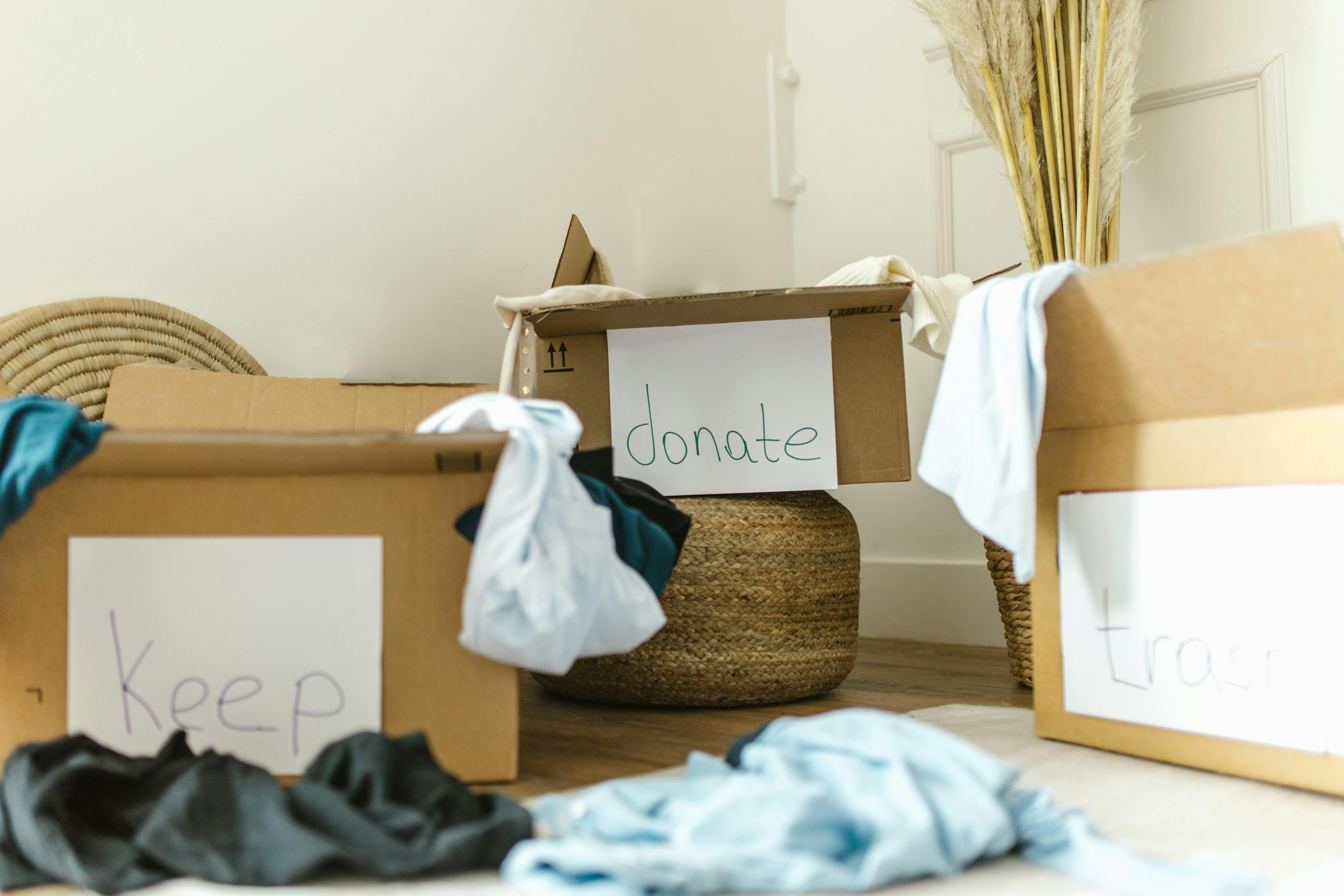 Volunteers preparing aid boxes